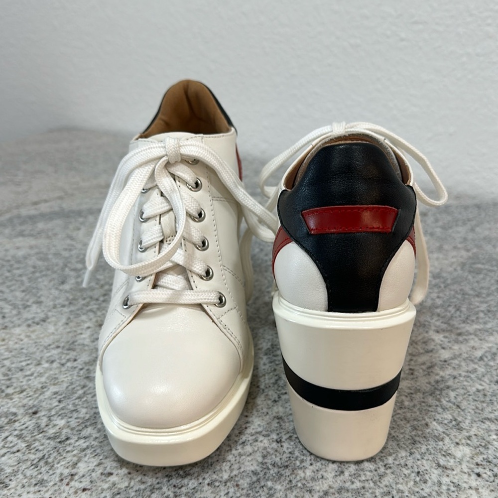 White Wedge Shoes with Minimalist Design